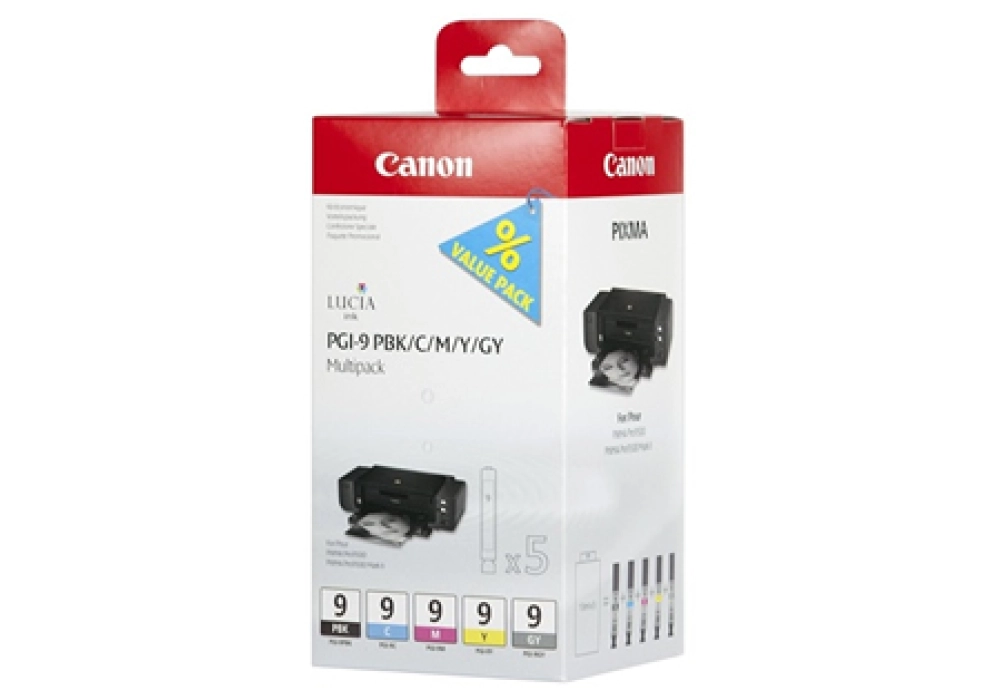 Canon Inkjet Cartridge PGI-9 PBK/C/M/Y/GY Multi Pack 