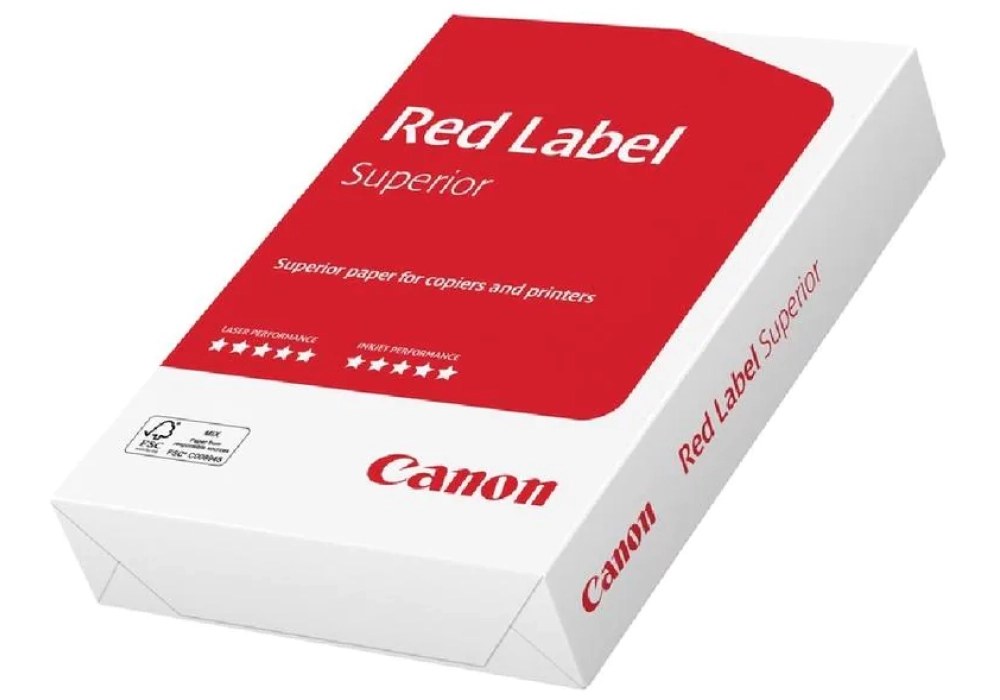 Canon Papier Red Label Superior 100 FSC A4, Extra-blanc, 500 feuilles -  97001535 
