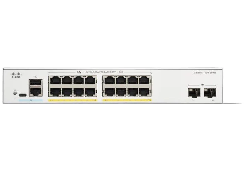 Cisco PoE+ Switch Catalyst C1200-16P-2G 18 ports