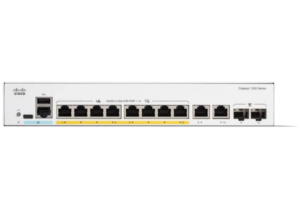 Cisco PoE+ Switch Catalyst C1300-8FP-2G 10 ports