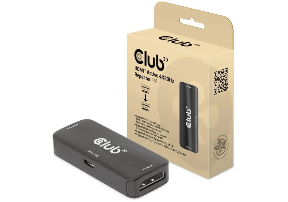 Club 3D Active HDMI 4K60Hz Repeater B/B CAC-1307