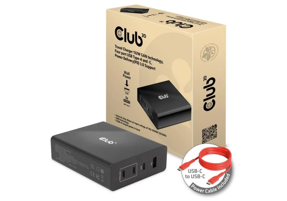Club 3D Chargeur USB 120W