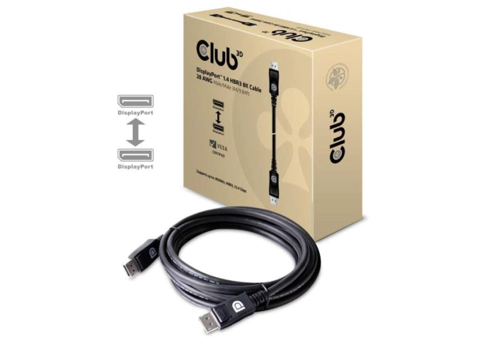 Club 3D DisplayPort 1.4 HBR3 8K Cable M/M - 3.0 m