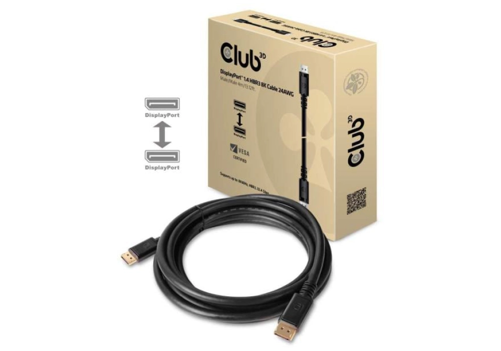 Club 3D DisplayPort 1.4 HBR3 8K Cable M/M - 4.0 m