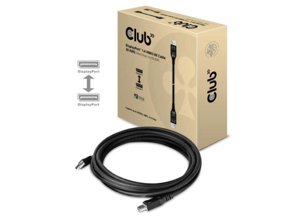 Club 3D DisplayPort 1.4 HBR3 8K Cable M/M - 5.0 m