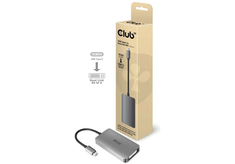 Club 3D USB 3.1 Type-C > Dual Link DVI-I Active