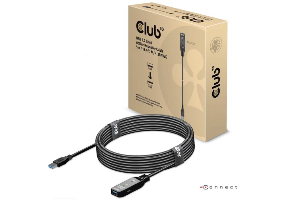 Club 3D USB 3.2 Gen 1 Active Extension Cable - 5.0 m