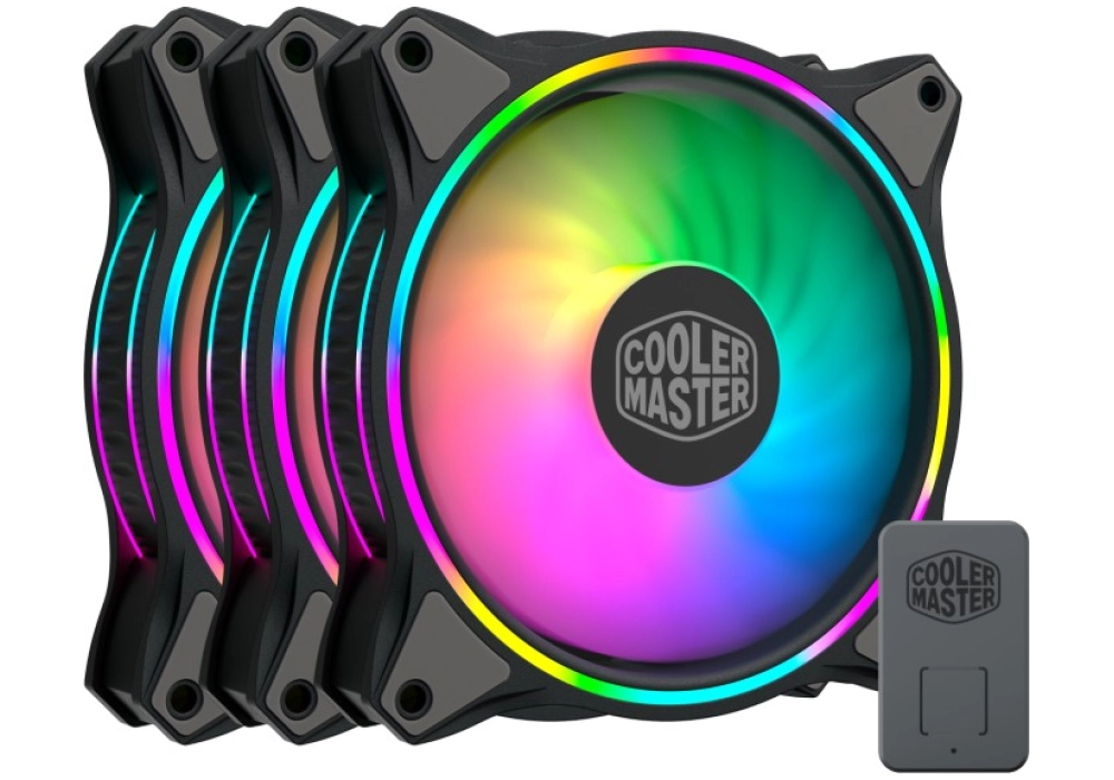 CoolerMaster MasterFan MF120 Halo (Noir) - Pack de 3