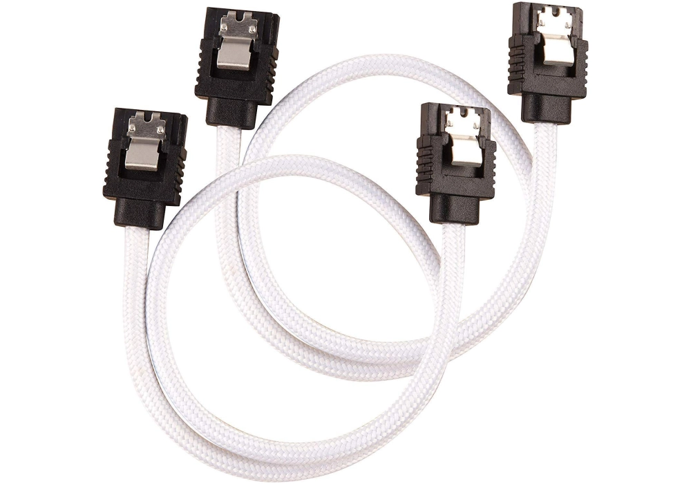 Corsair SATA3 Premium Cable Set - 30 cm Straight (White)