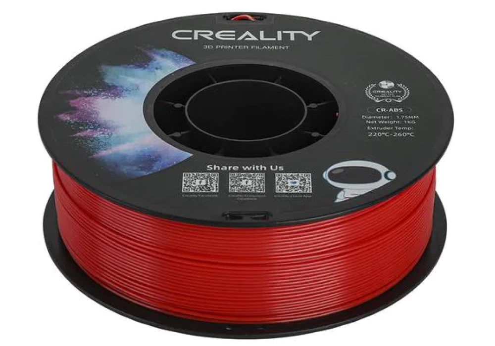 Creality Filament ABS, Rouge, 1.75 mm, 1 kg - 3301020032 