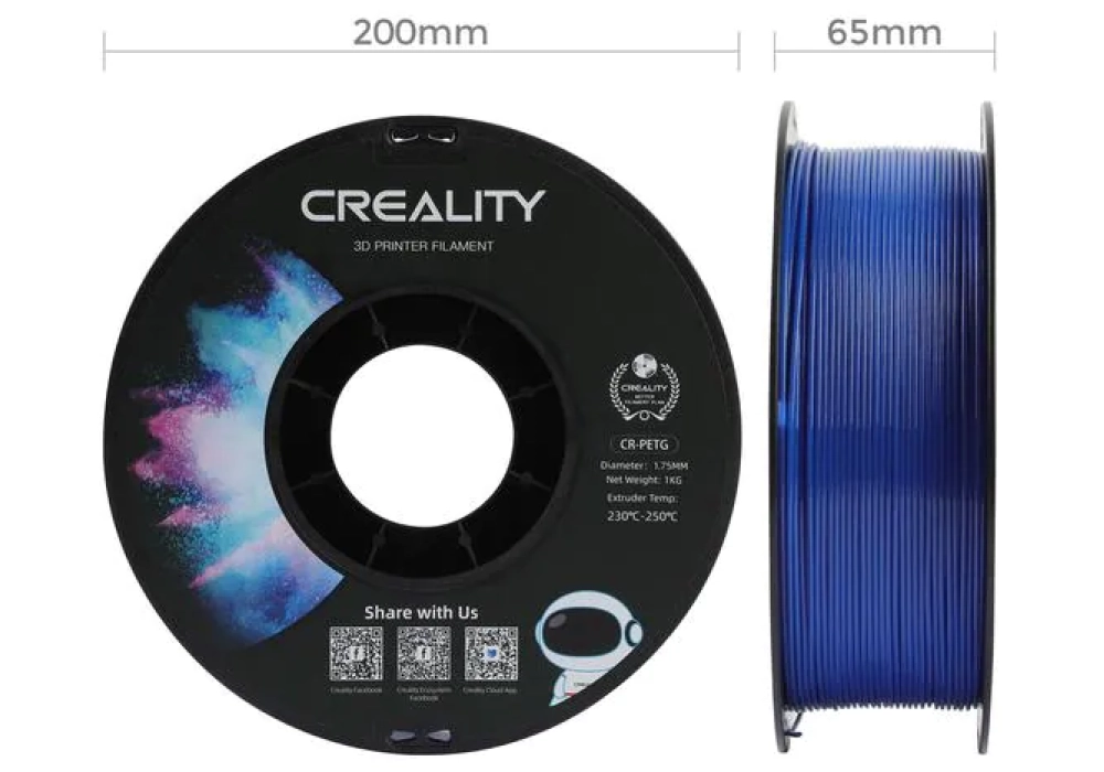 Creality Filament PETG, Bleu, 1.75 mm, 1 kg