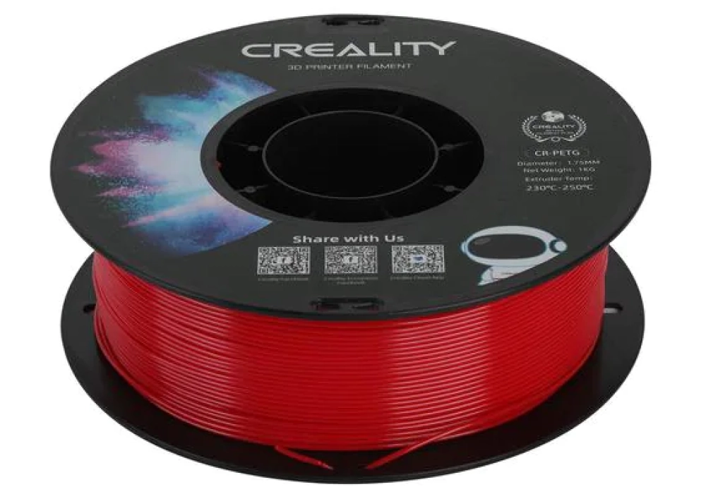 Creality Filament PETG, Rouge, 1.75 mm, 1 kg