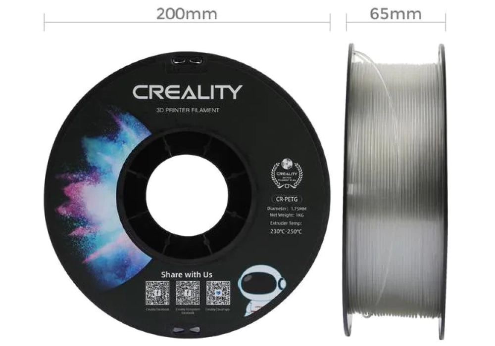 Creality Filament PETG, Transparent, 1.75 mm, 1 kg