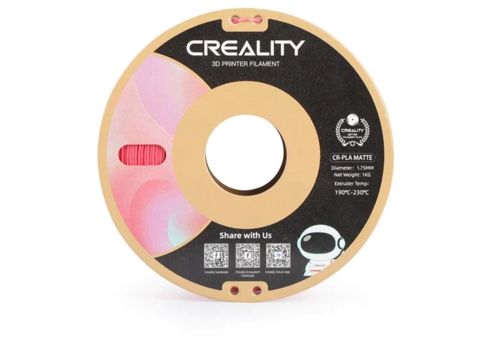 Creality Filament PLA, Rouge fraise, 1.75 mm, 1 kg