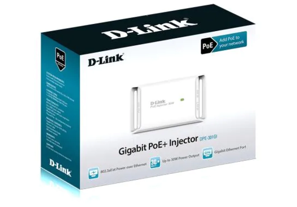 D-Link Injecteur PoE+ DPE-301GI