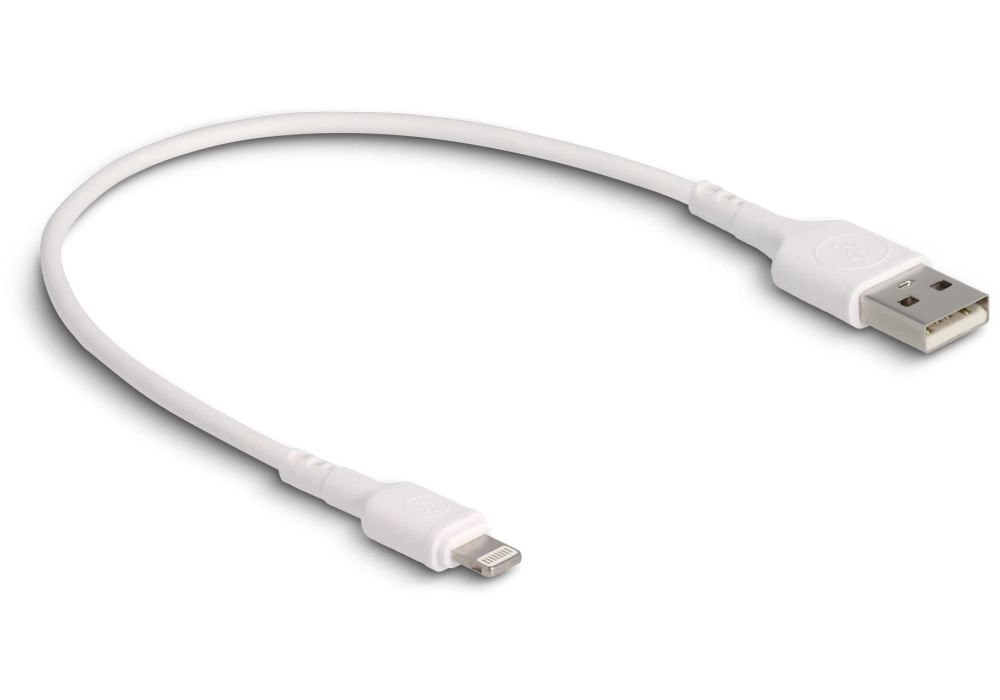 deleyCON Câble USB 2.0 - Lightning 0.15 m (Blanc)