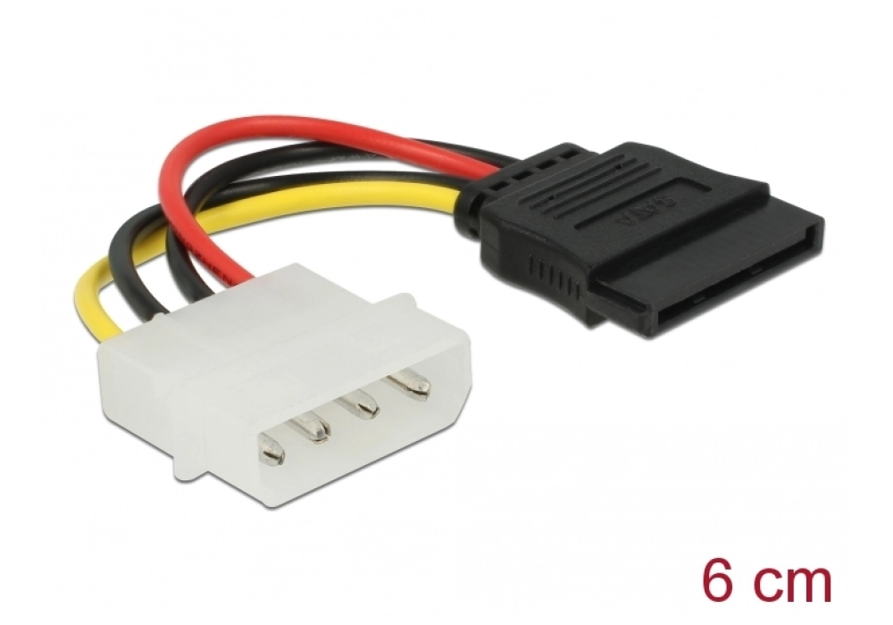 DeLOCK 4-pin Molex to SATA 15-pin Power (straight)