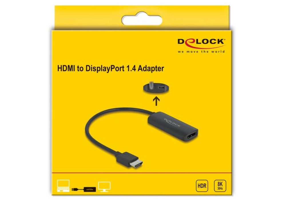 Delock Adaptateur 8K/30Hz HDMI - DisplayPort
