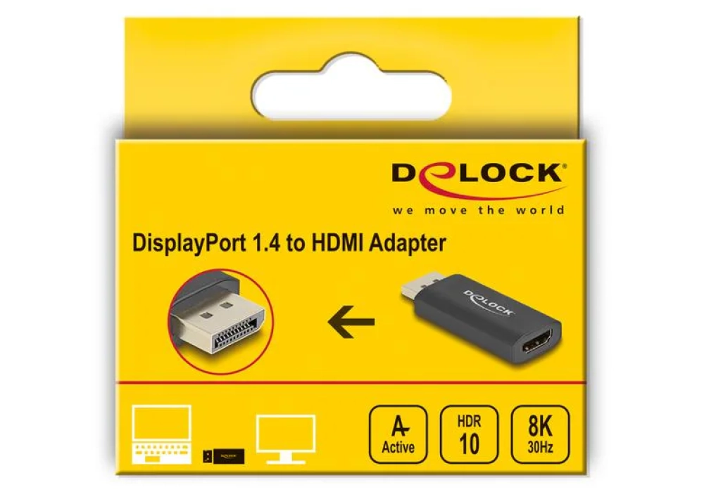 Delock Adaptateur actif, 8K/60Hz DisplayPort - HDMI