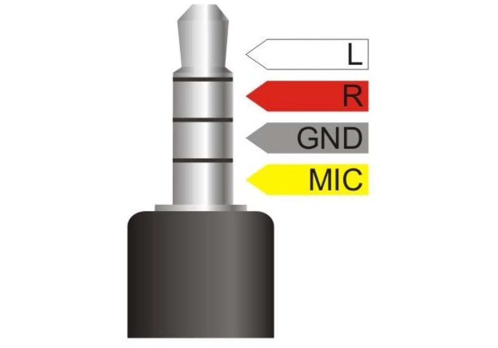 DeLOCK Adaptateur audio 3.5 mm mâle 4 broches > 2x 3.5 mm femelle - 0.25 m (Noir)