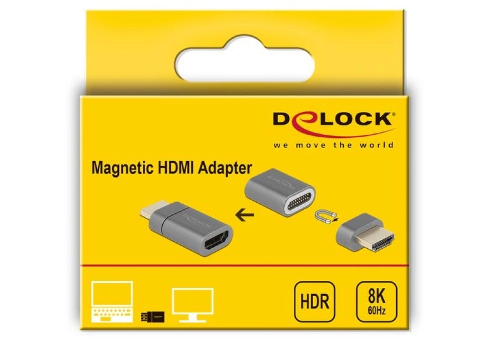 DeLOCK Adaptateur HDMI - HDMI 8K 60 Hz magnétique