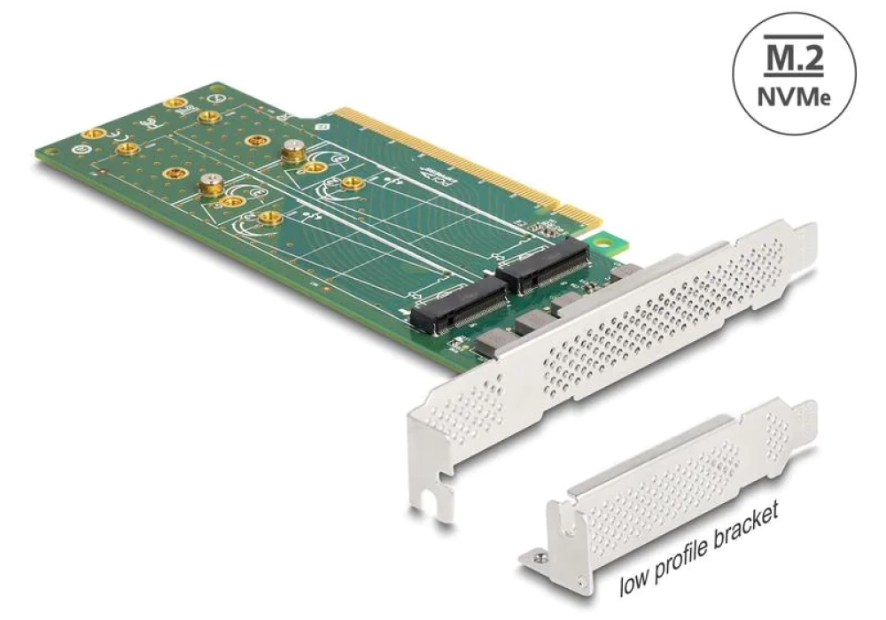 Delock Adaptateur PCI-Express 4.0 x16 - 4 x NVMe M.2 Key M 110 mm