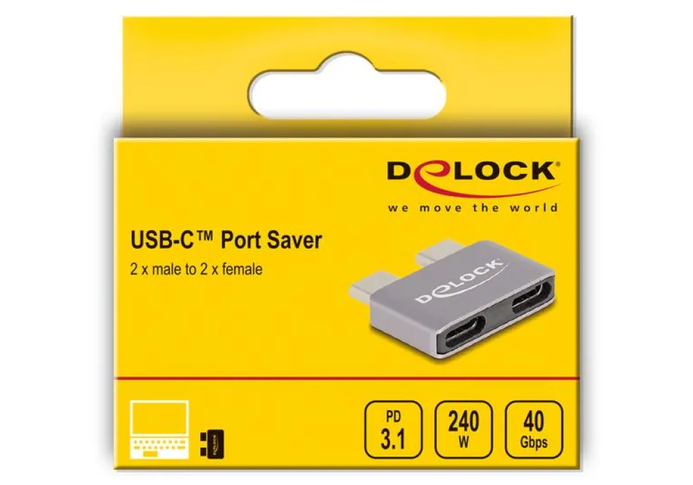 Delock Adaptateur Protège-port 2x USB C - 2x USB C