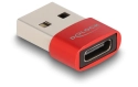 Delock Adaptateur USB 2.0 USB A - USB C, rouge