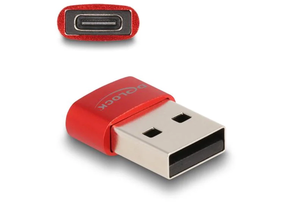 Delock Adaptateur USB 2.0 USB A - USB C, rouge