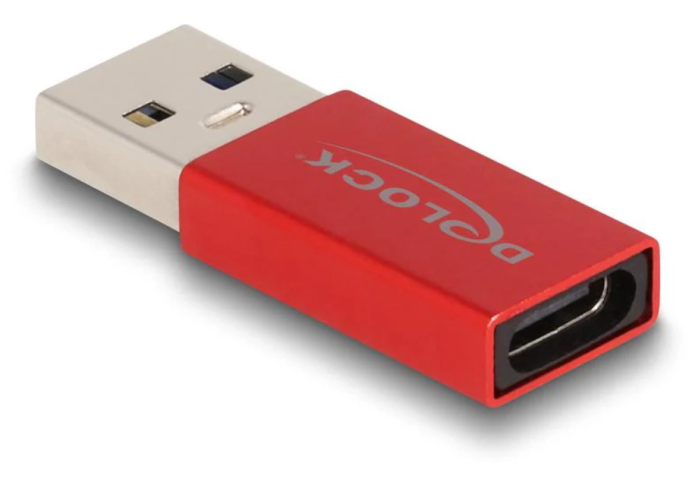 Delock Adaptateur USB 3.2 Gen 2 (10 Gbps) USB A - USB C, rouge