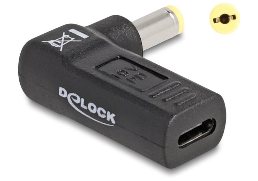 DeLOCK Adaptateur USB-C vers 5.5 x 2.1 mm 90°