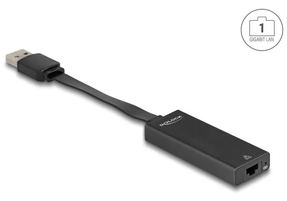 Delock Adaptateur USB Type-A à Gigabit LAN, slim