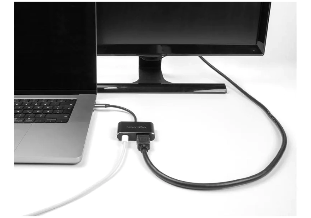 Delock Adaptateur USB type C vers HDMI/USB type C (8K/HDR + PD 100W)