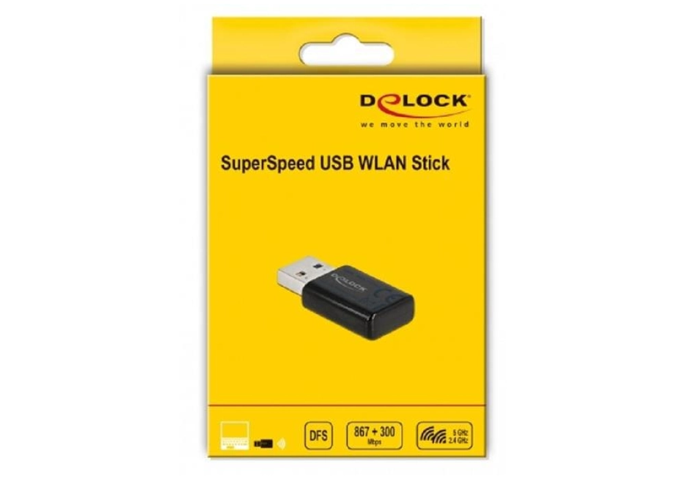 DeLOCK Adaptateur WiFi AC USB 12550 (Noir)