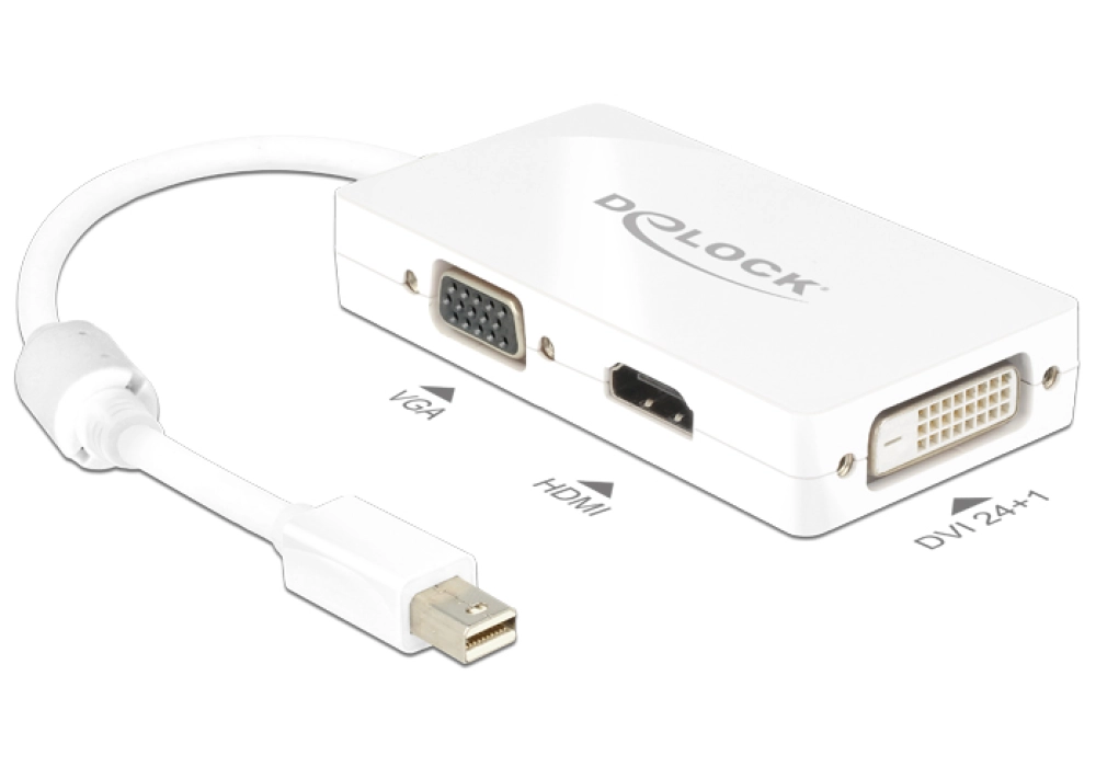 DeLOCK Adapter mini Displayport (M) > VGA / HDMI / DVI (F) - White