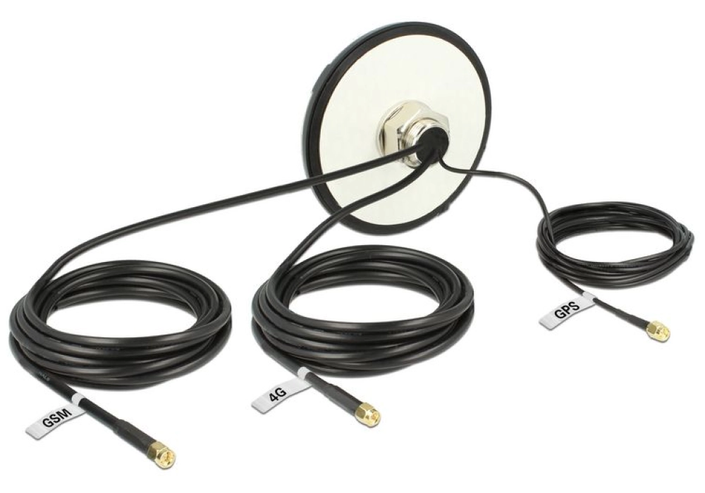 DeLOCK Antenne LTE UMTS GSM GPS support 3x SMA, omnidirectionnel