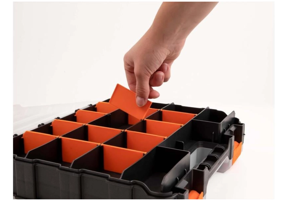 DeLOCK Boîte d'assortiment Orange / Noir 34 compartiments