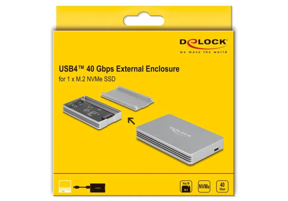 Delock Boîtier externe M.2 NVMe USB4 40 Gbps - 42018 