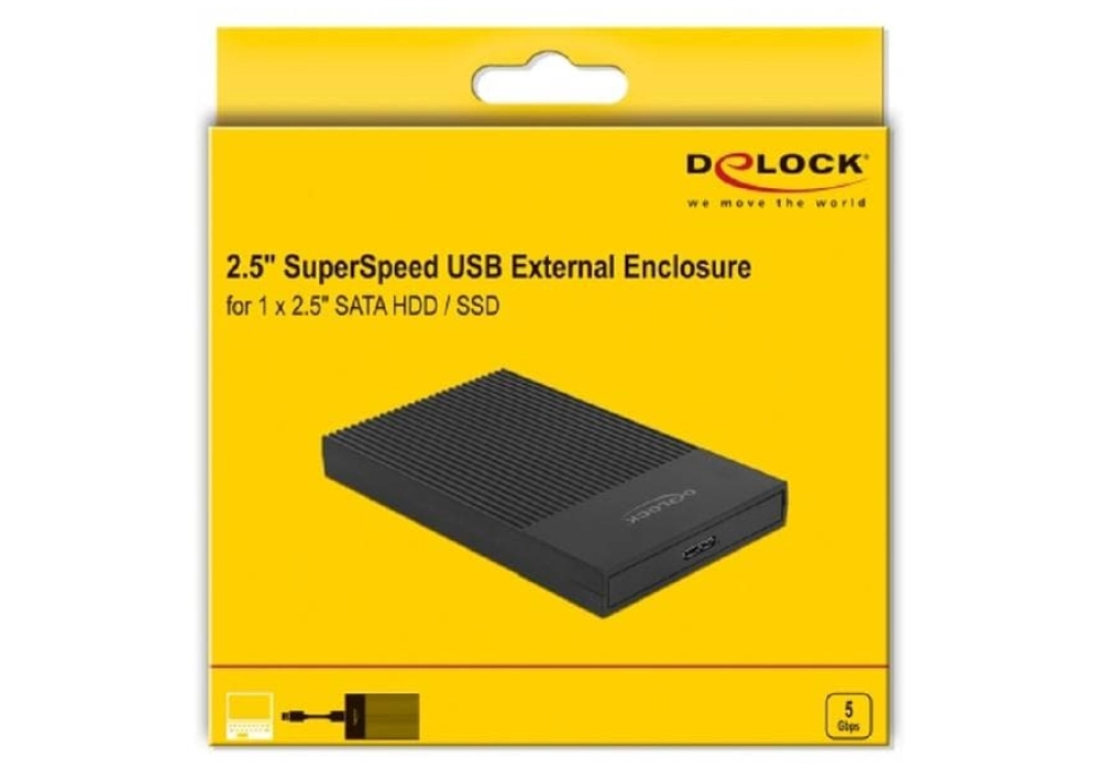 DeLOCK Boîtier externe USB 3.0 - SATA HDD / SSD 2.5 - 42011