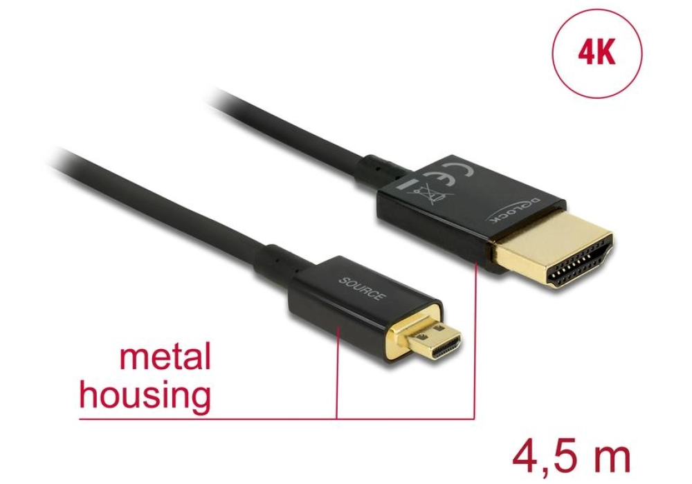 Delock Câble 4K 60Hz HDMI - Micro HDMI (HDMI-D) - 5.0 m