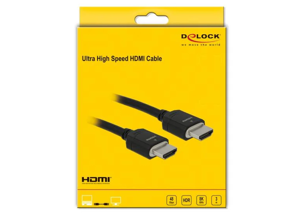 Delock Câble 8K 60Hz HDMI - HDMI, 3.0 m