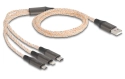 Delock Câble chargeur RGB USB USB A - Lightning/Micro-USB B/USB C 1.2 m