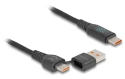 Delock Câble chargeur USB C - USB A/USB C 1.2 m