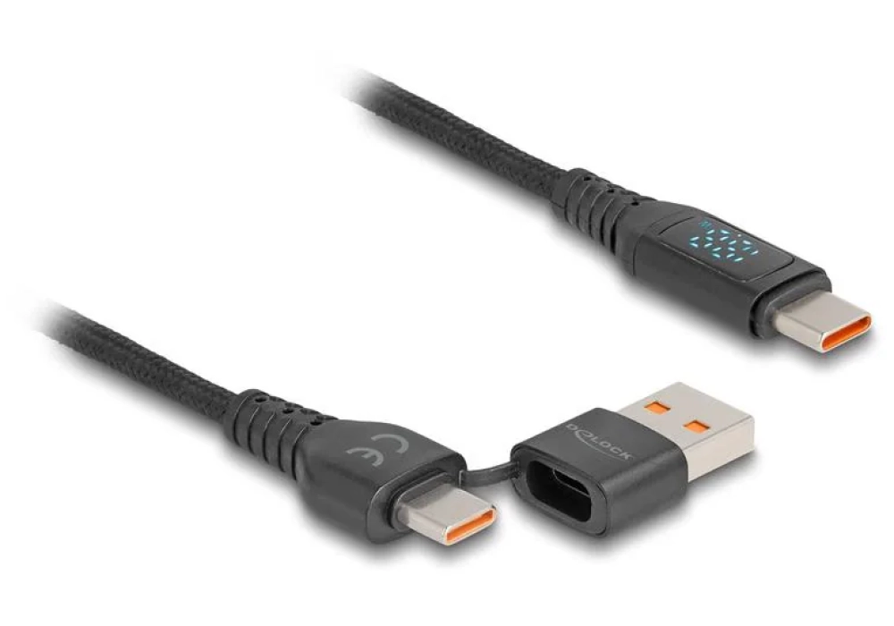 Delock Câble chargeur USB C - USB A/USB C 1.2 m
