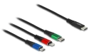DeLOCK Câble chargeur USB/USB-C - Lightning - Micro-USB B - 0.3 m