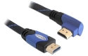 DeLock Câble coudé à gauche HDMI - HDMI - 2 m (Bleu)