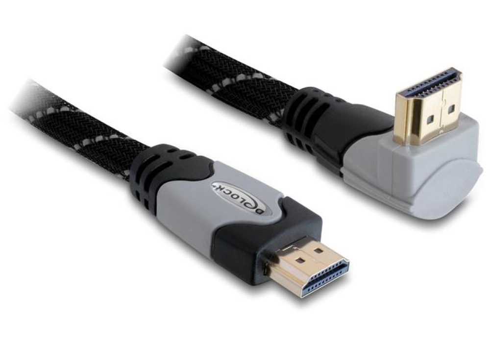 Delock Câble coudé en haut HDMI - HDMI - 1.0 m (Gris) - 82993