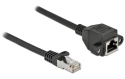 DeLOCK Câble d'extension encastrable Cat 6A, S/FTP (Noir) - 0.25 m