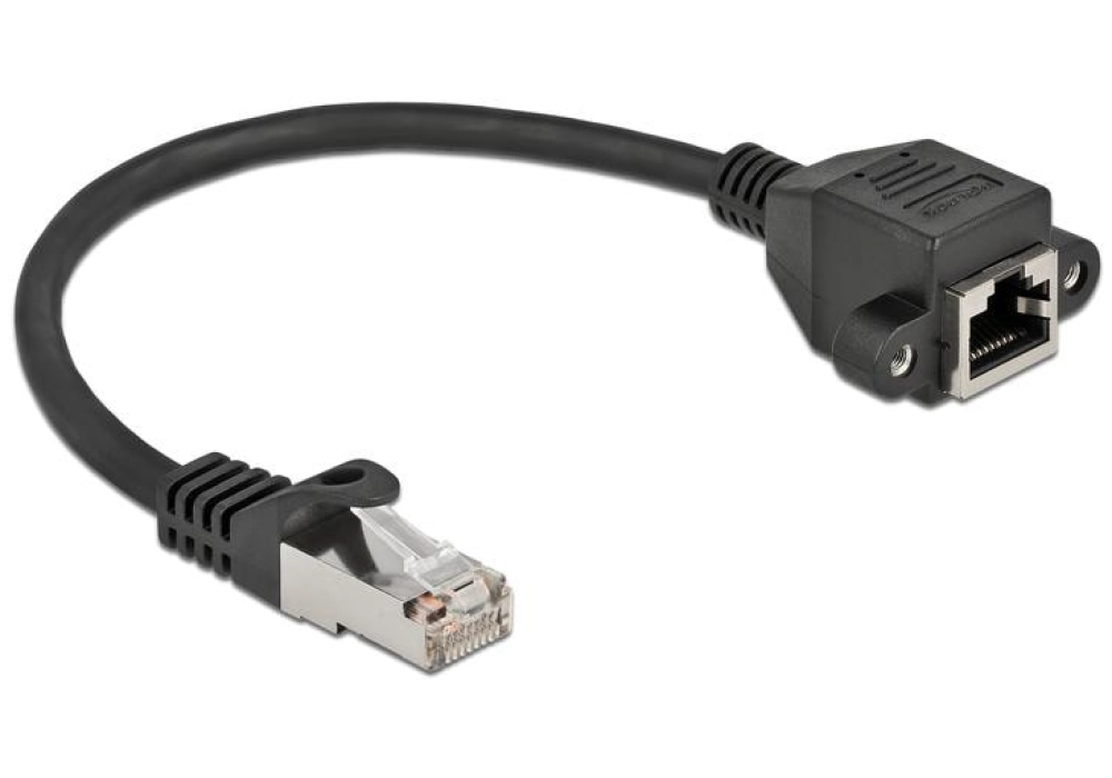 DeLOCK Câble d'extension encastrable Cat 6A, S/FTP (Noir) - 0.25 m
