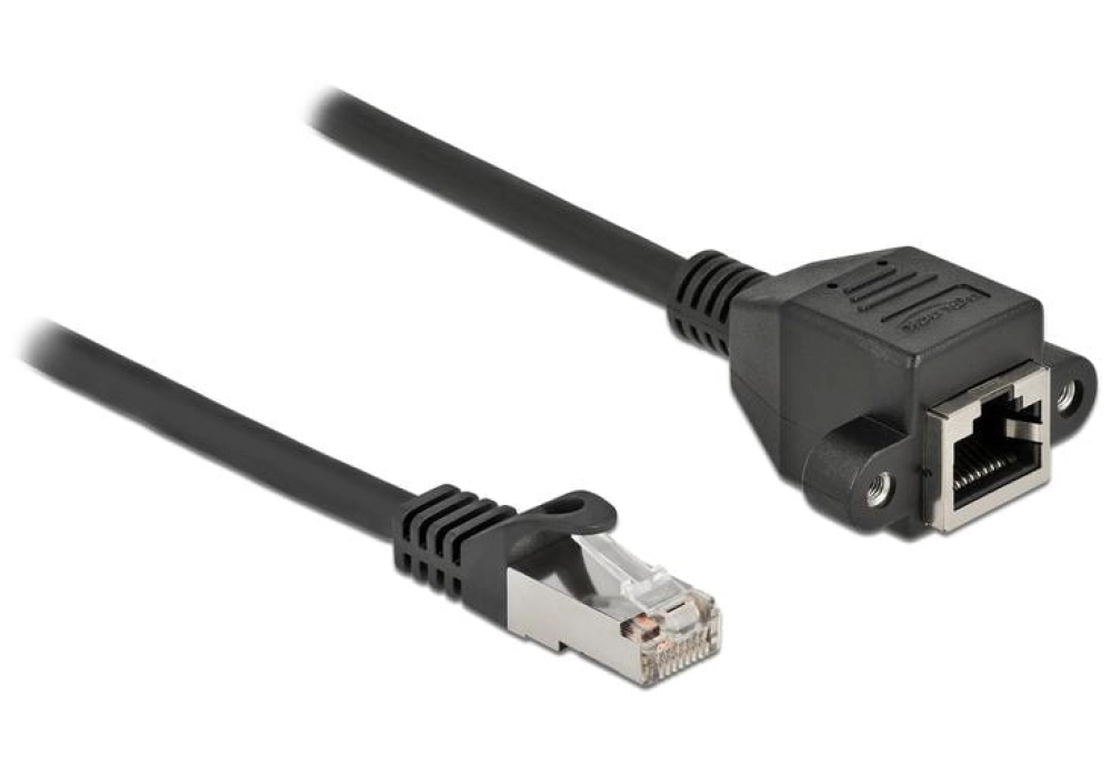 DeLOCK Câble d'extension encastrable Cat 6A, S/FTP (Noir) - 0.5 m